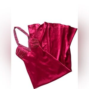 Morgan And Co Formal Red Satin Dress Vintage 90s
